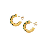 Open Hoops in 18K Gold-Plating with Cubic Zirconia