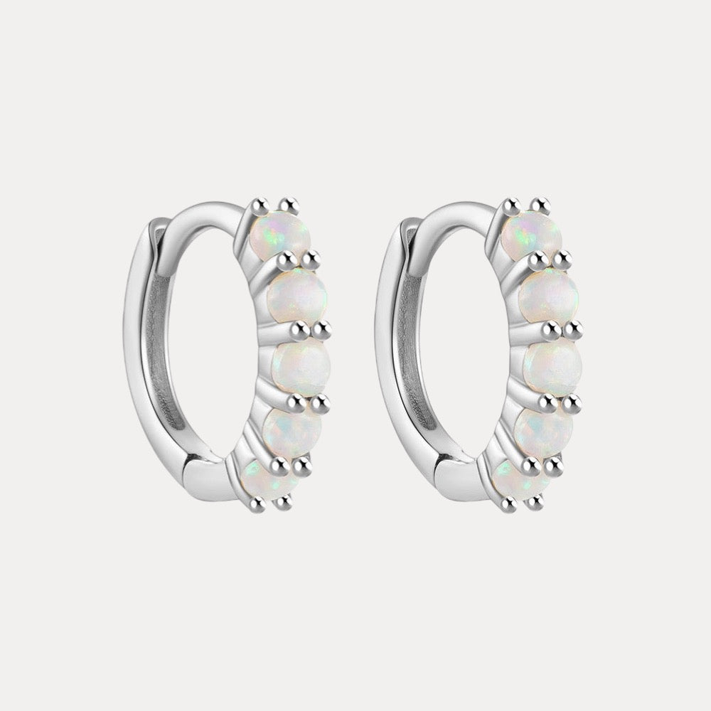 18K Gold Filled Opal Lined Huggies