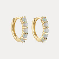 18K Gold Filled Opal Lined Huggies