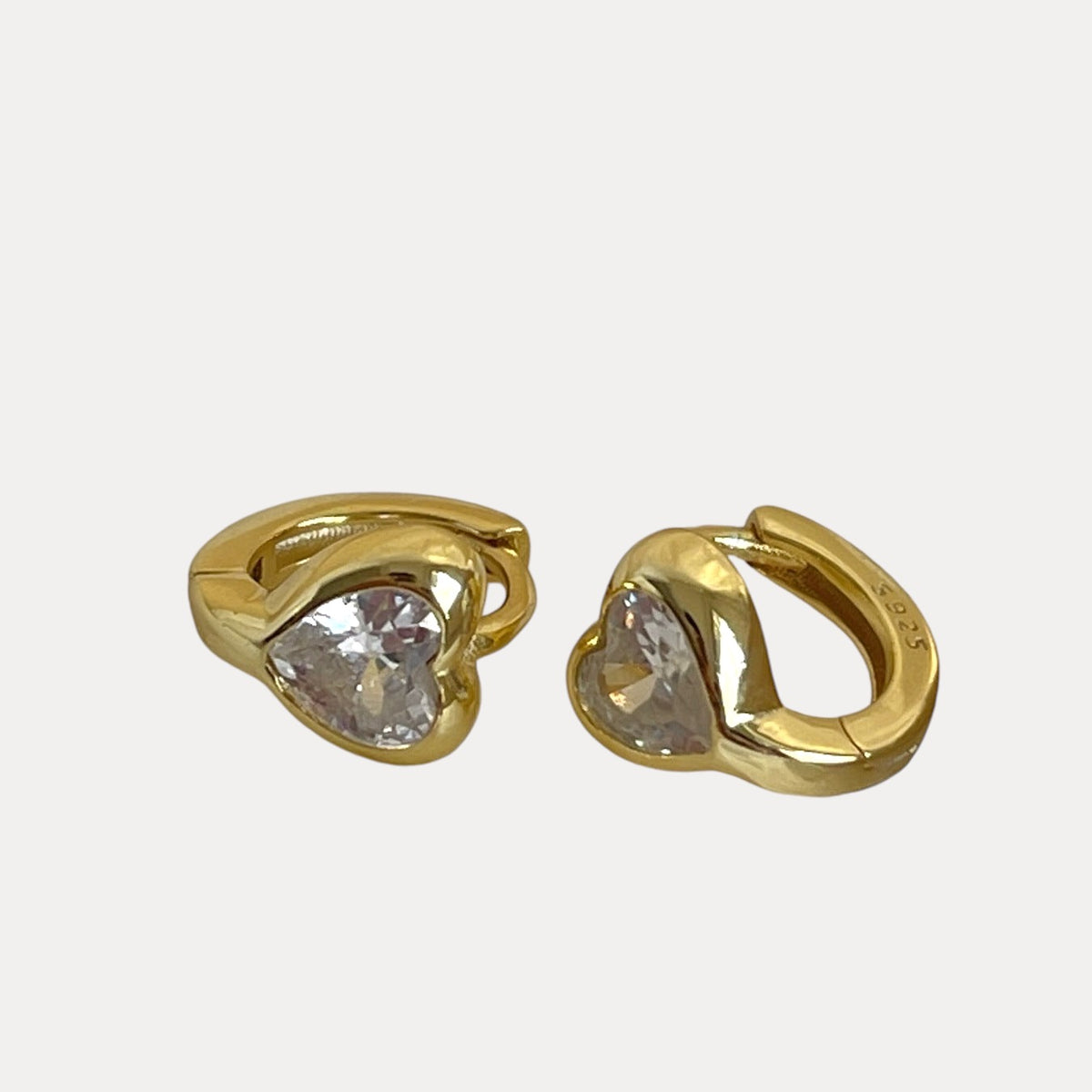 Love Bezel Vermeil Huggies in 18K Gold-Plating or Silver