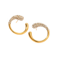 Infinity Studs in 18K Gold-Plating with Cubic Zirconia or Pearl