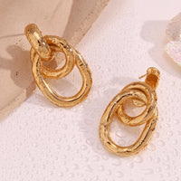 18K Double Hoop Stud Earrings