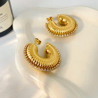 18K Zircon Edge Earrings