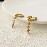 18K Tassel CZ Waterdrop Earrings