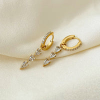 18K Tassel CZ Waterdrop Earrings