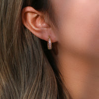 18K CZ Baguette Hoop Earrings