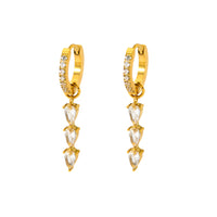 18K Tassel CZ Waterdrop Earrings