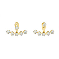 18K CZ Lined Stud Earrings