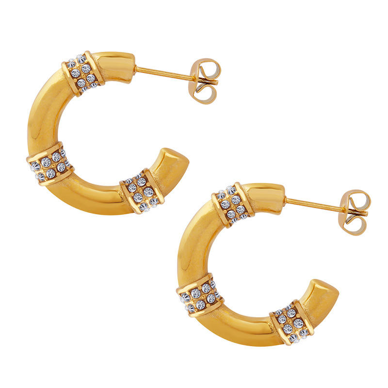 18K CZ Pave Hoop Earrings