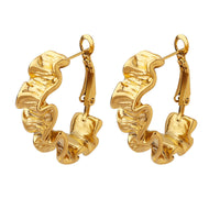 18K Curve Fold Hoop Earrings