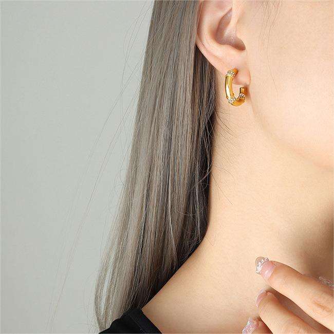 18K CZ Pave Hoop Earrings