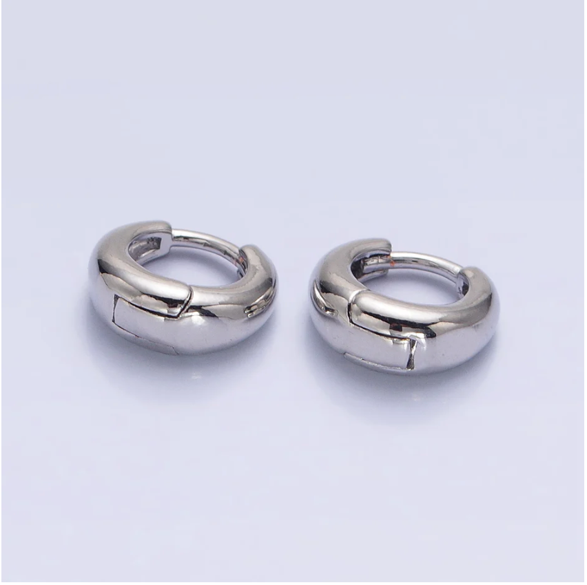 10mm White Gold Filled Round Cartilage Earrings