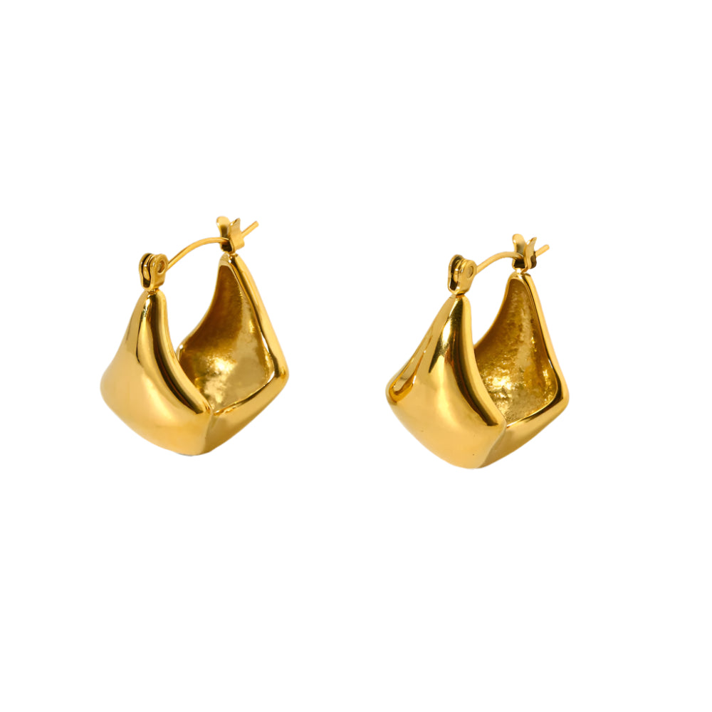 18K Basket Bag Hoop Earrings