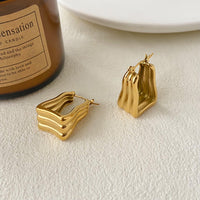 18K Triple Wavy Hoop Earrings