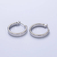 White Gold Filled Classic Chunky Tube Hoop