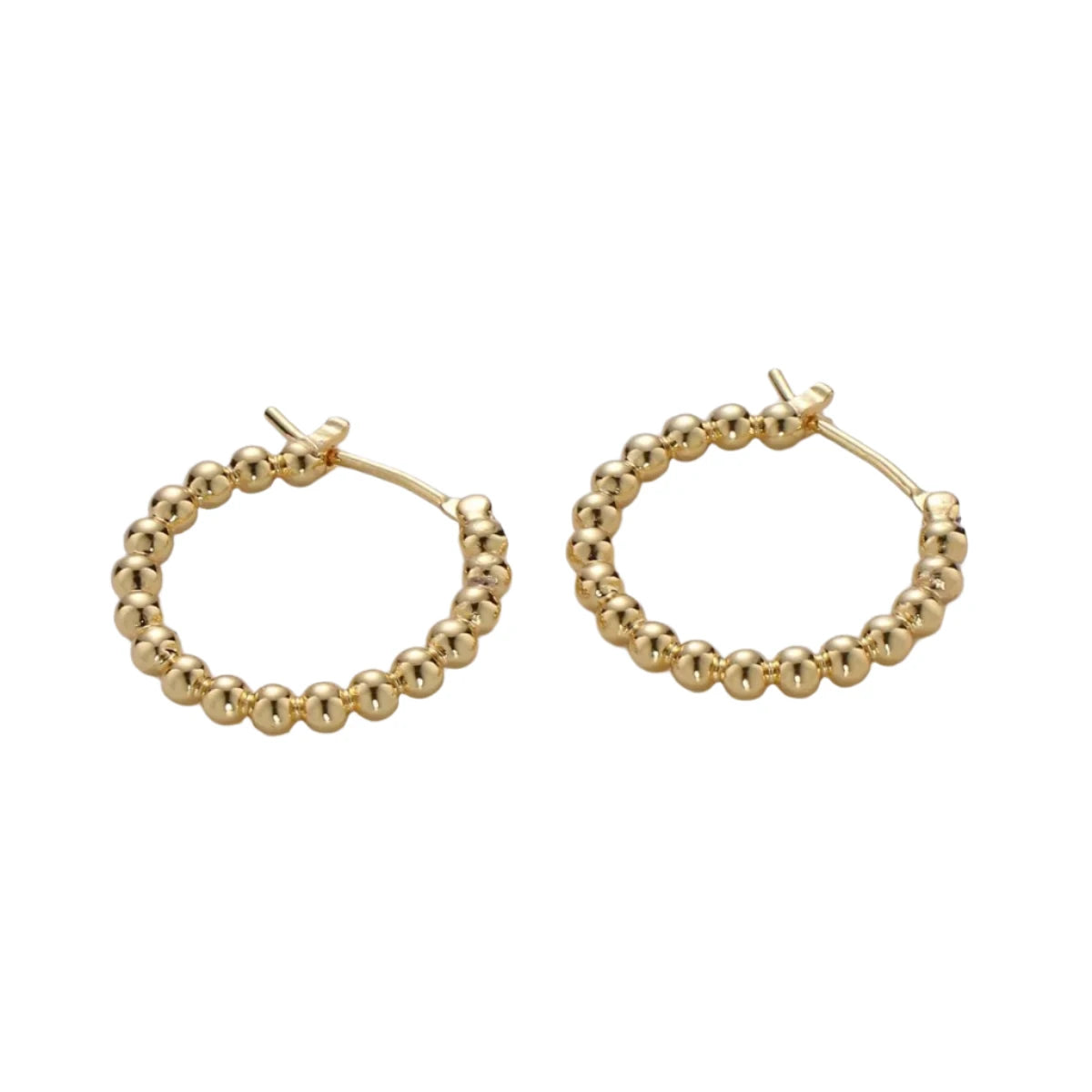 16K Gold Filled Beaded Small Hoops