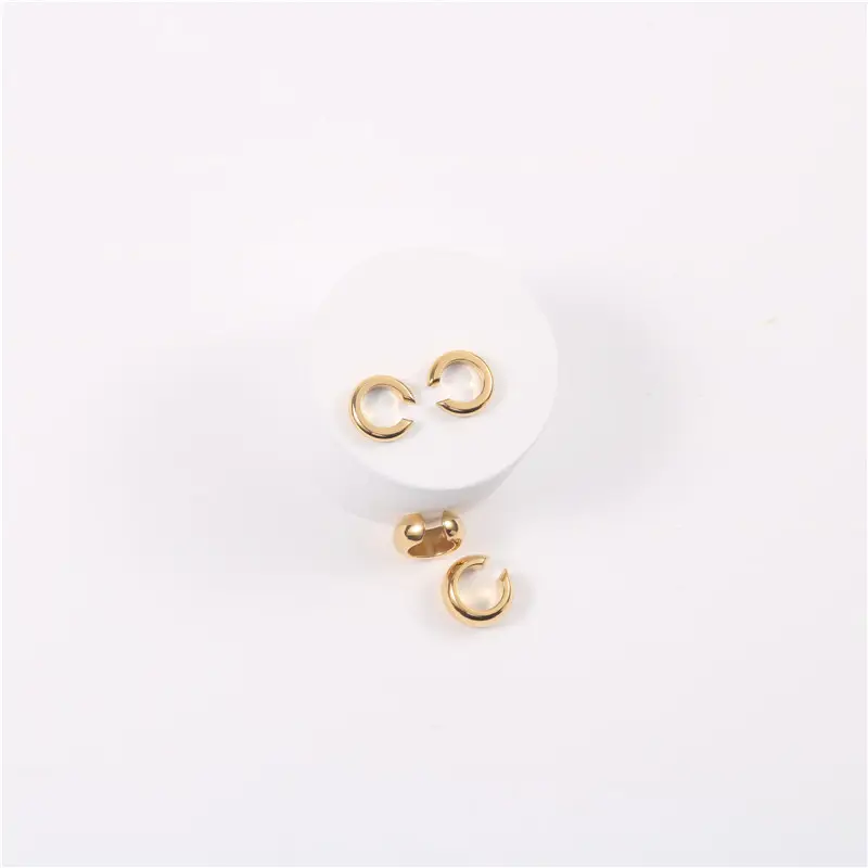 18K Minimalist C Shape Ear Cuff Earrings
