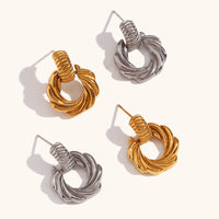 Silver Vintage Croissant Drop Earrings
