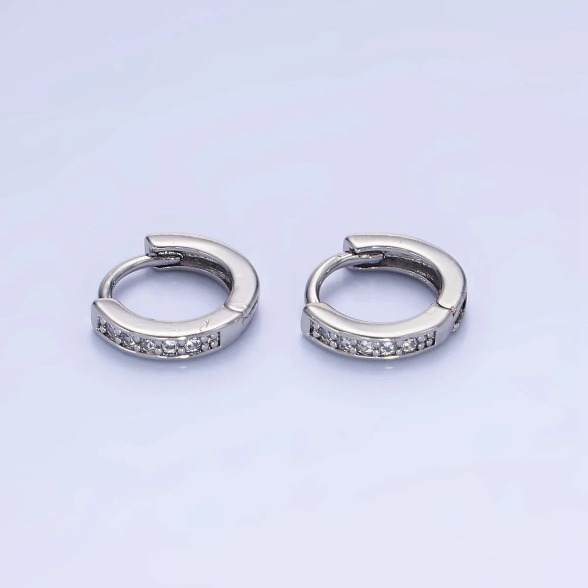 White Gold Filled 8mm CZ Lined Cartilage Huggie