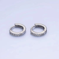 White Gold Filled 8mm CZ Lined Cartilage Huggie