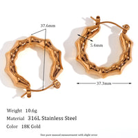 18K Hollow Bamboo Statement Hoops