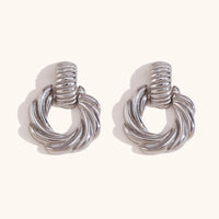 Silver Vintage Croissant Drop Earrings