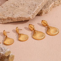 18K Scallop Shell Statement Earrings