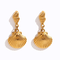 18K Scallop Shell Statement Earrings