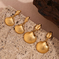 18K Scallop Shell Statement Earrings