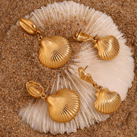 18K Scallop Shell Statement Earrings