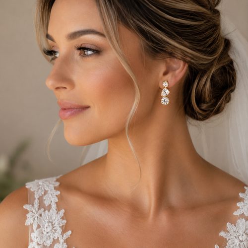 Pave Drops in 18K Gold-Plating with Cubic Zirconia