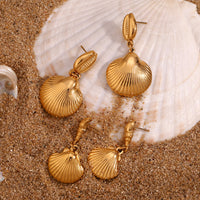 18K Scallop Shell Statement Earrings