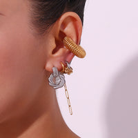 Silver Vintage Croissant Drop Earrings