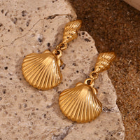 18K Scallop Shell Statement Earrings