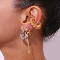 Silver Vintage Croissant Drop Earrings