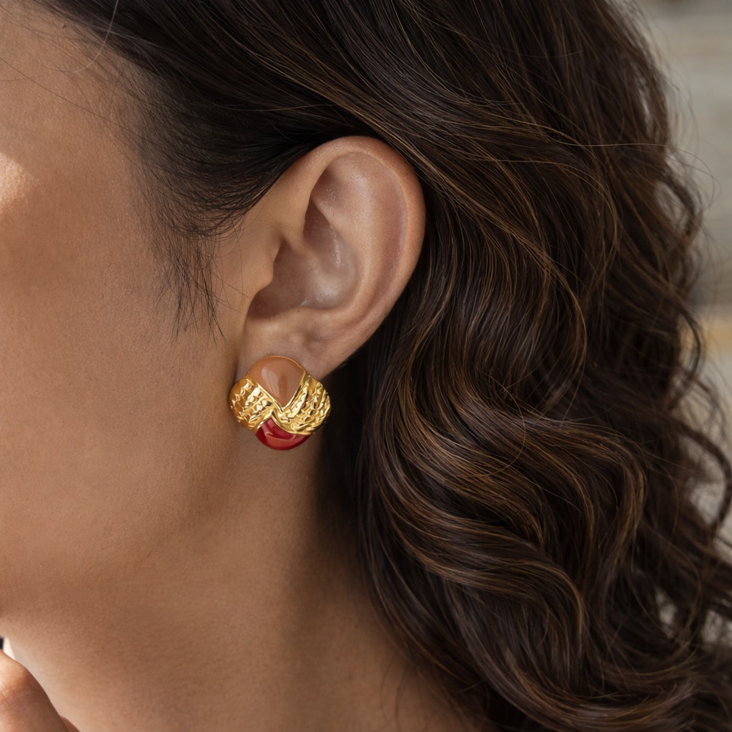 18K Rouge Vintage Statement Studs