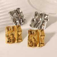 18K Irregular Square Statement Studs