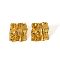 18K Irregular Square Statement Studs