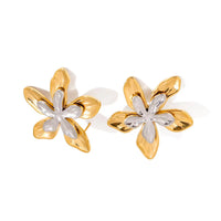 Two Tone Flora Statement Studs