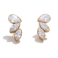 18K Marquise Pear Cut Studs