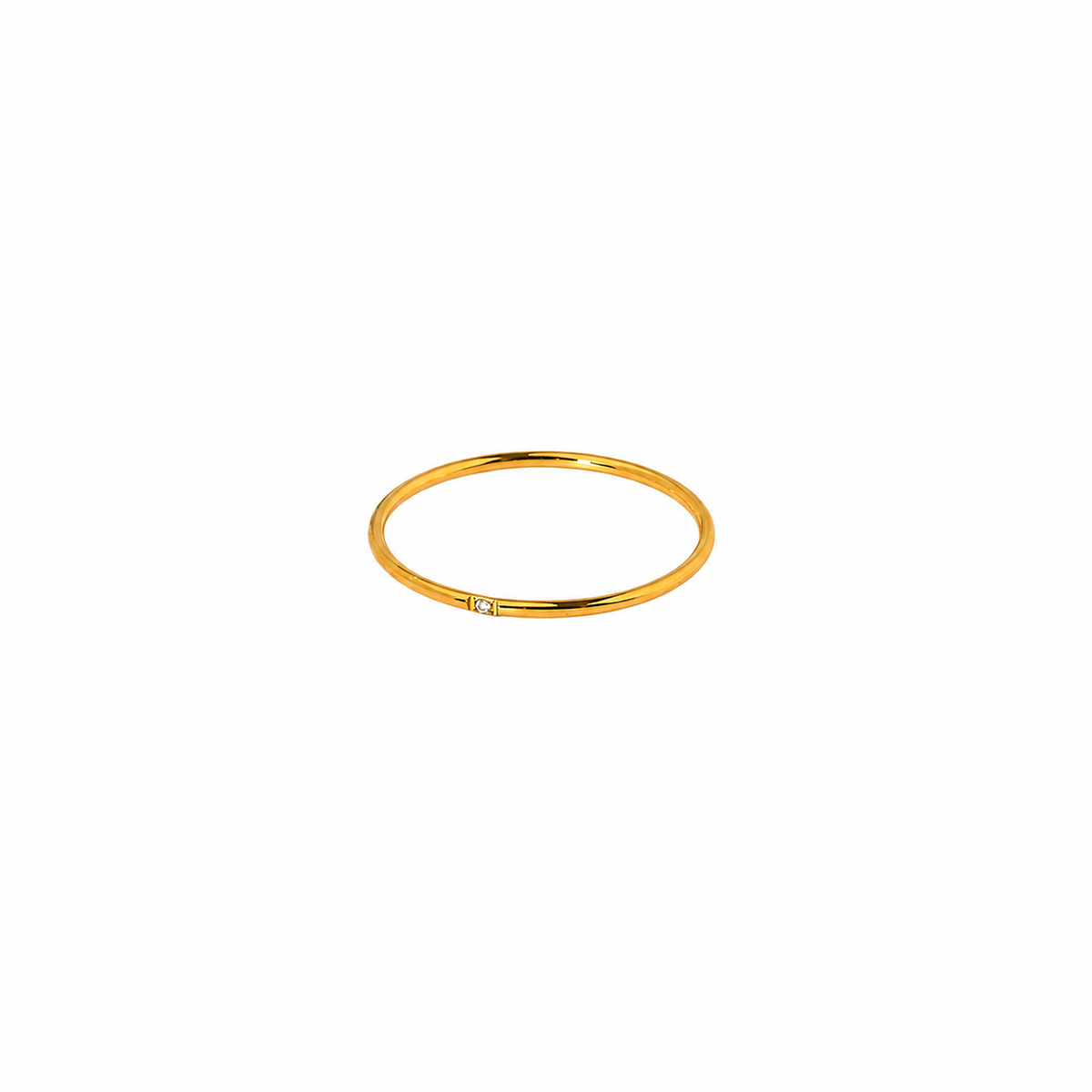 18K Dainty Band CZ Ring