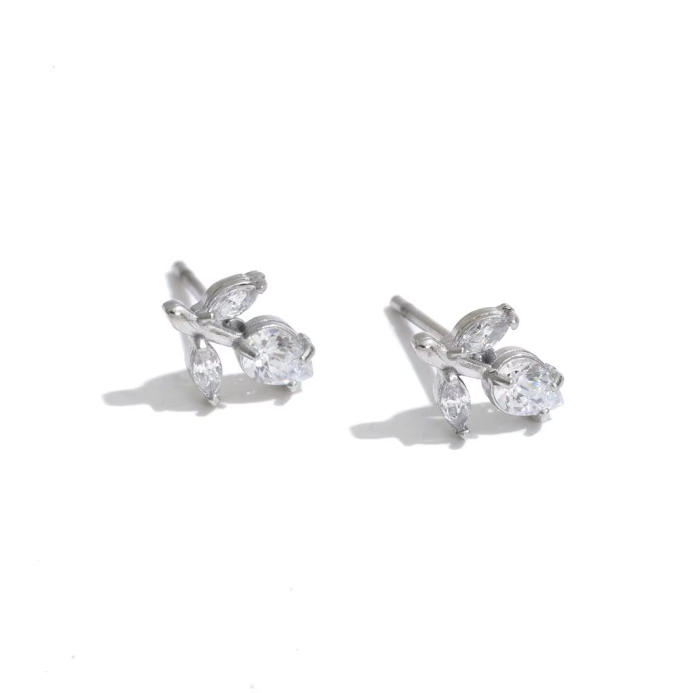 Silver Claire Rose Studs