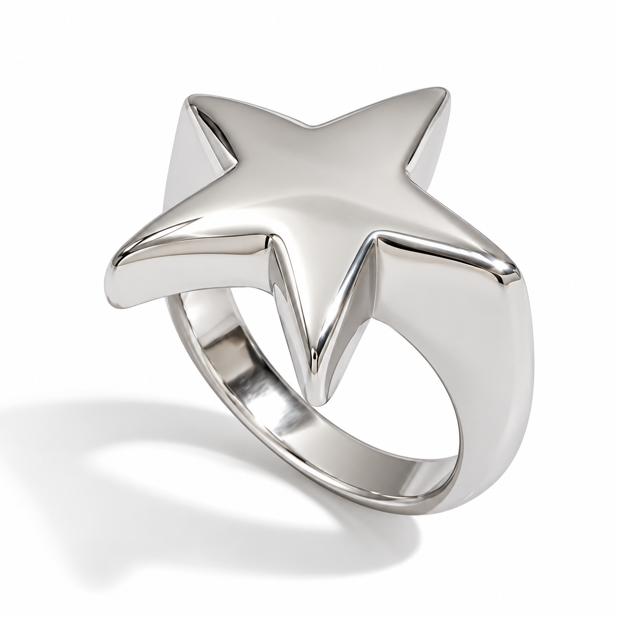 Silver Chunky Star Ring