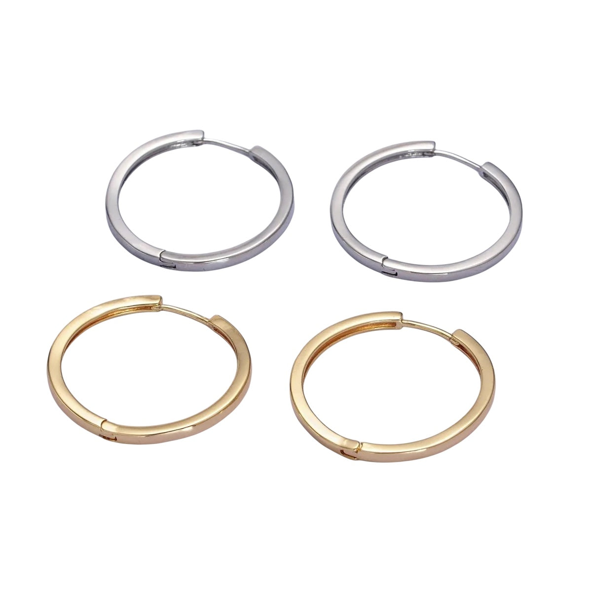White Gold Filled Thin Hoops