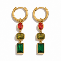 18K Selena Hoop Dangle Earrings