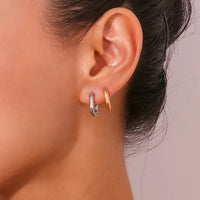 18K Classic Oval Huggie Earrings
