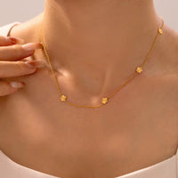 18K Gold Filled Dainty Flower Necklace