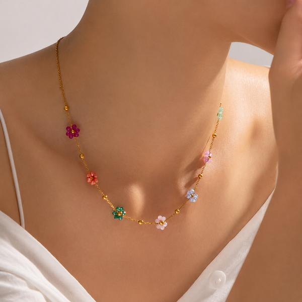 18K Gardenia Flower Necklace