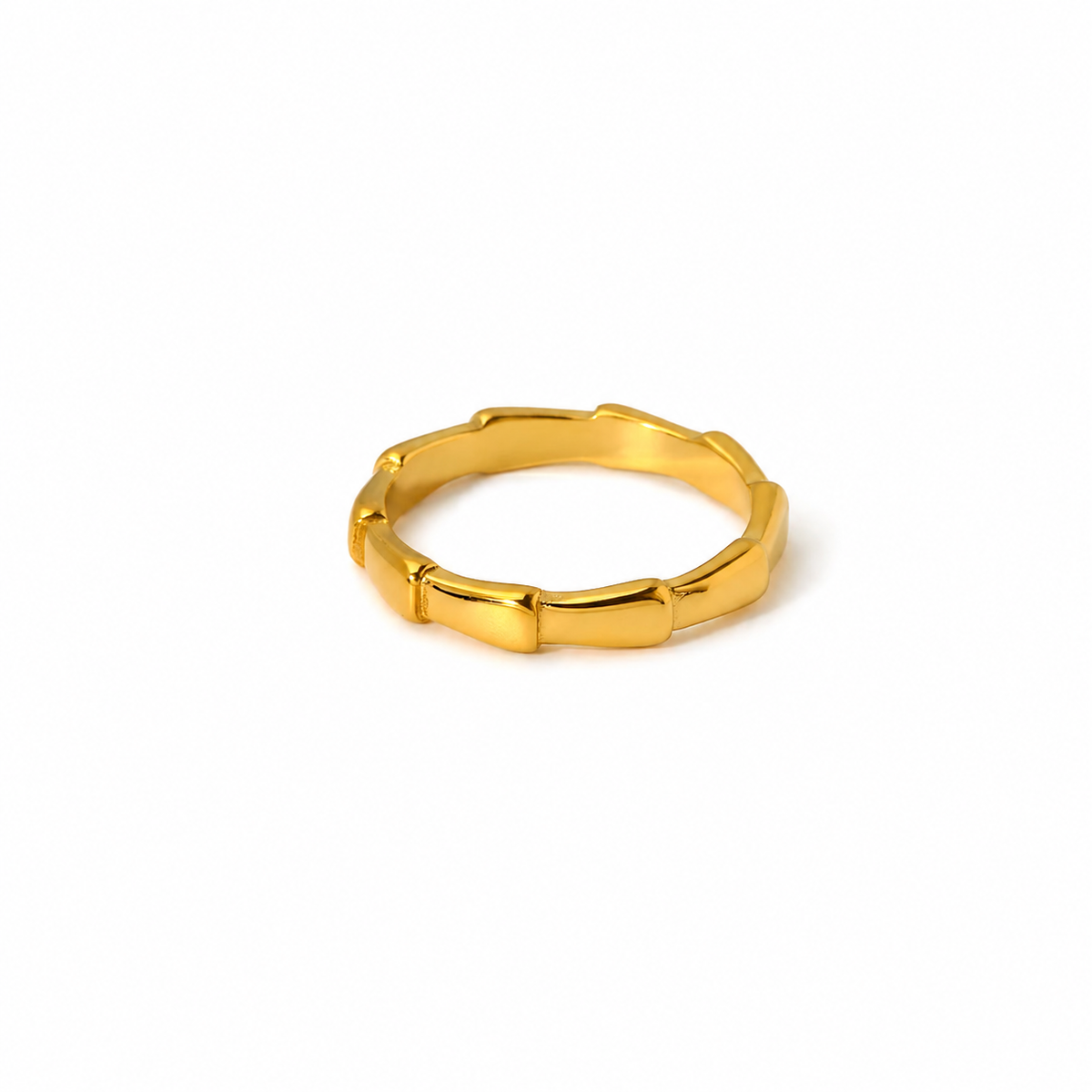 18K Smooth Bamboo Ring