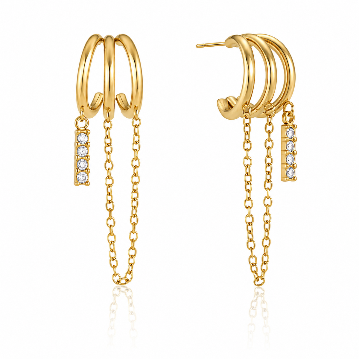 18K Florence C Hoop Dangles